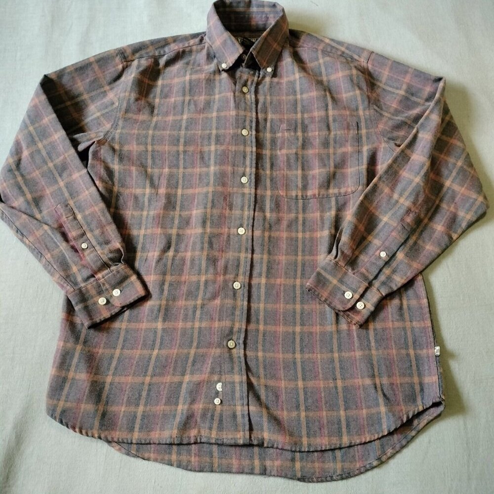 Ivy Crew Explorer Plaid Long Sleeve Shirt M Heavy Duty Thick Brown Country Farm